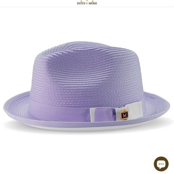 MONTIQUE MEN'S GUNMETAL/WHITE BOTTOM BRAIDED STINGY BRIM PINCH FEDORA HAT. H-78 - Picture 1 of 2